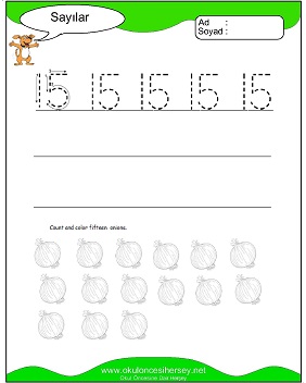 okul öncesi 1 sayısı çizgi çalışması